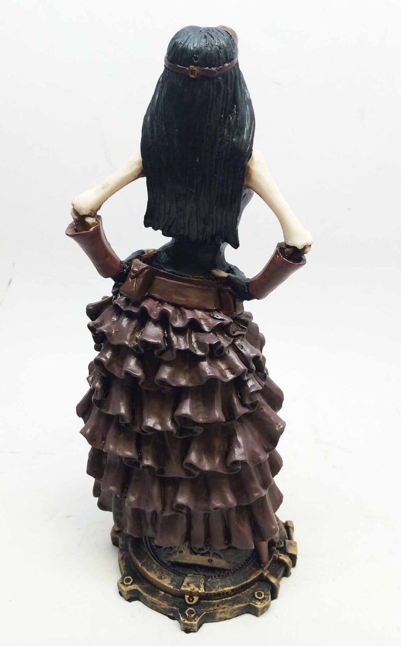 ATL Steampunk Lady Officer Skeleton Sculpture Investigating Crime Scene Figurine - Image 2